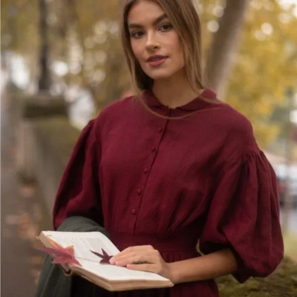 Little Women Atelier Meg Dress 3/4 Length Sleeve in White - Picture 5 of 15